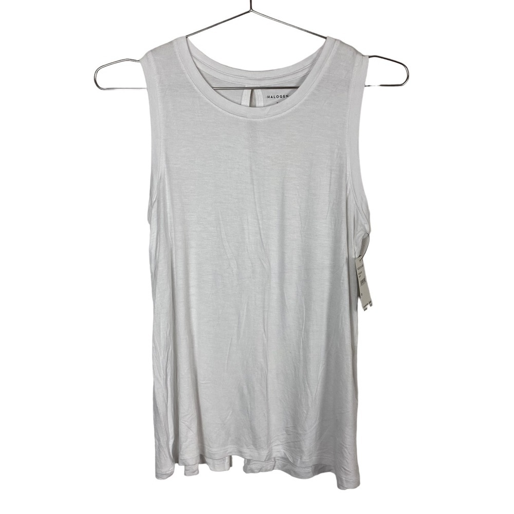 Nordstrom Halogen White Cutout Detailing Tank Top